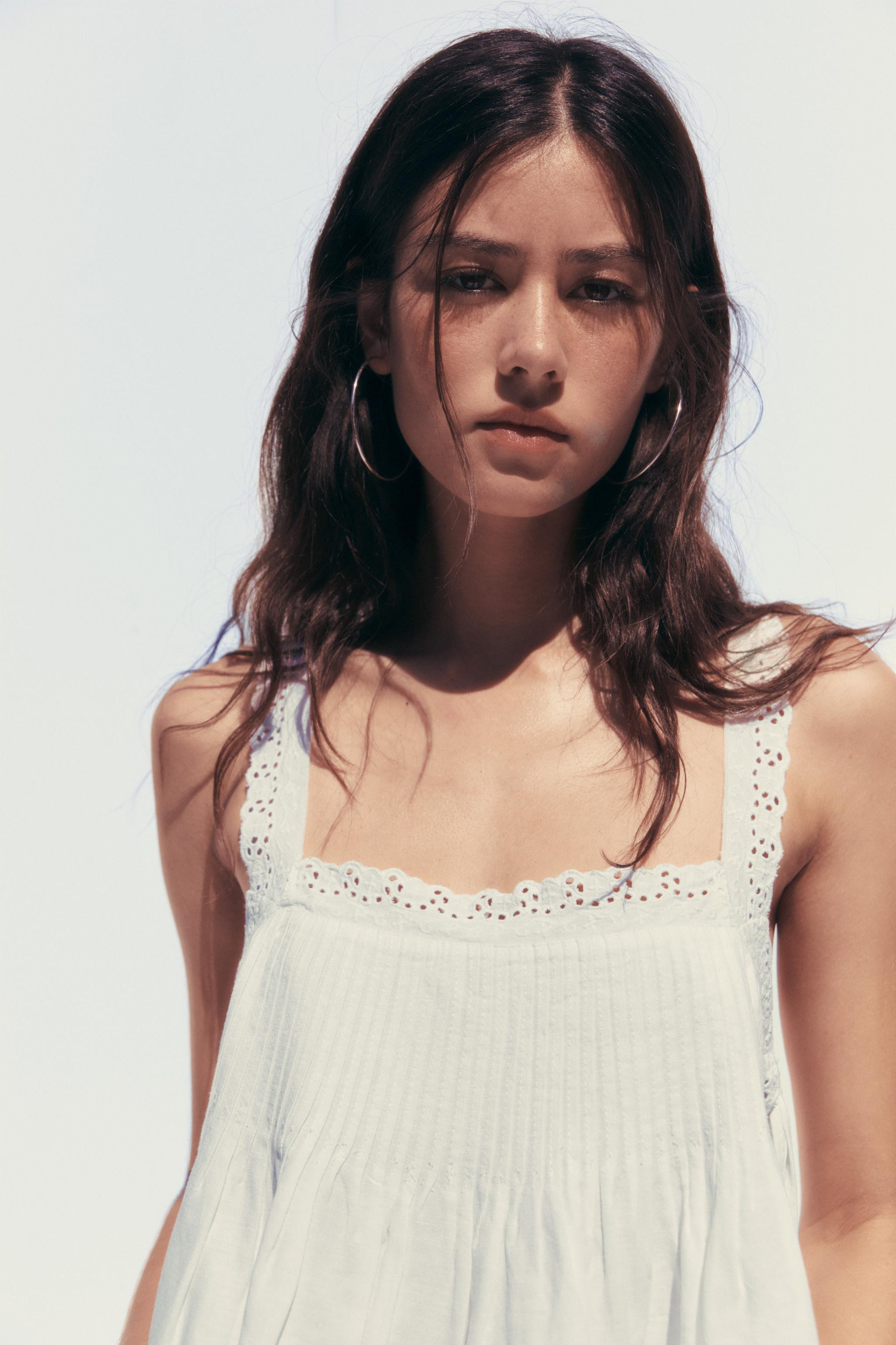 EMBROIDERED TIE TOP | Zara AU