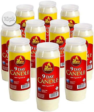 Ner Mitzvah 9 Day Yartzeit Candle - 10 Pack Kosher Yahrtzeit Memorial and Yom Kippur Candle in Plast | Amazon (US)