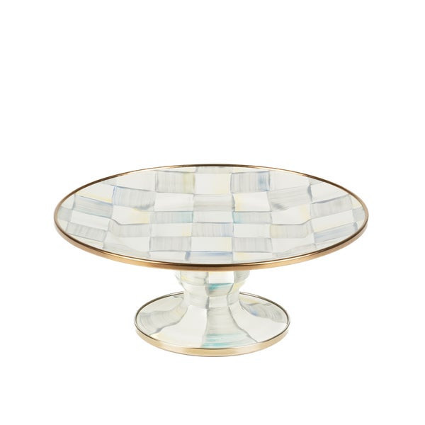 MacKenzie-Childs Sterling Check Mini Pedestal Platter | MacKenzie-Childs