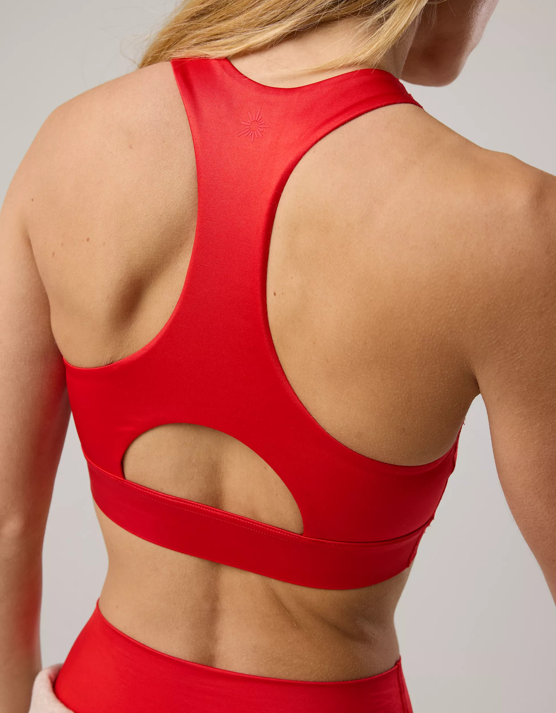 OFFLINE By Aerie Goals Gloss High Neck Sports Bra | Aerie