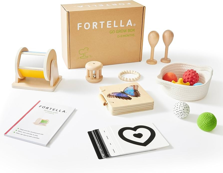 Montessori Baby Toy Kit for Newborn Babies 0-6 Months, Infant Play Set,Wooden Learning Toddler To... | Amazon (US)