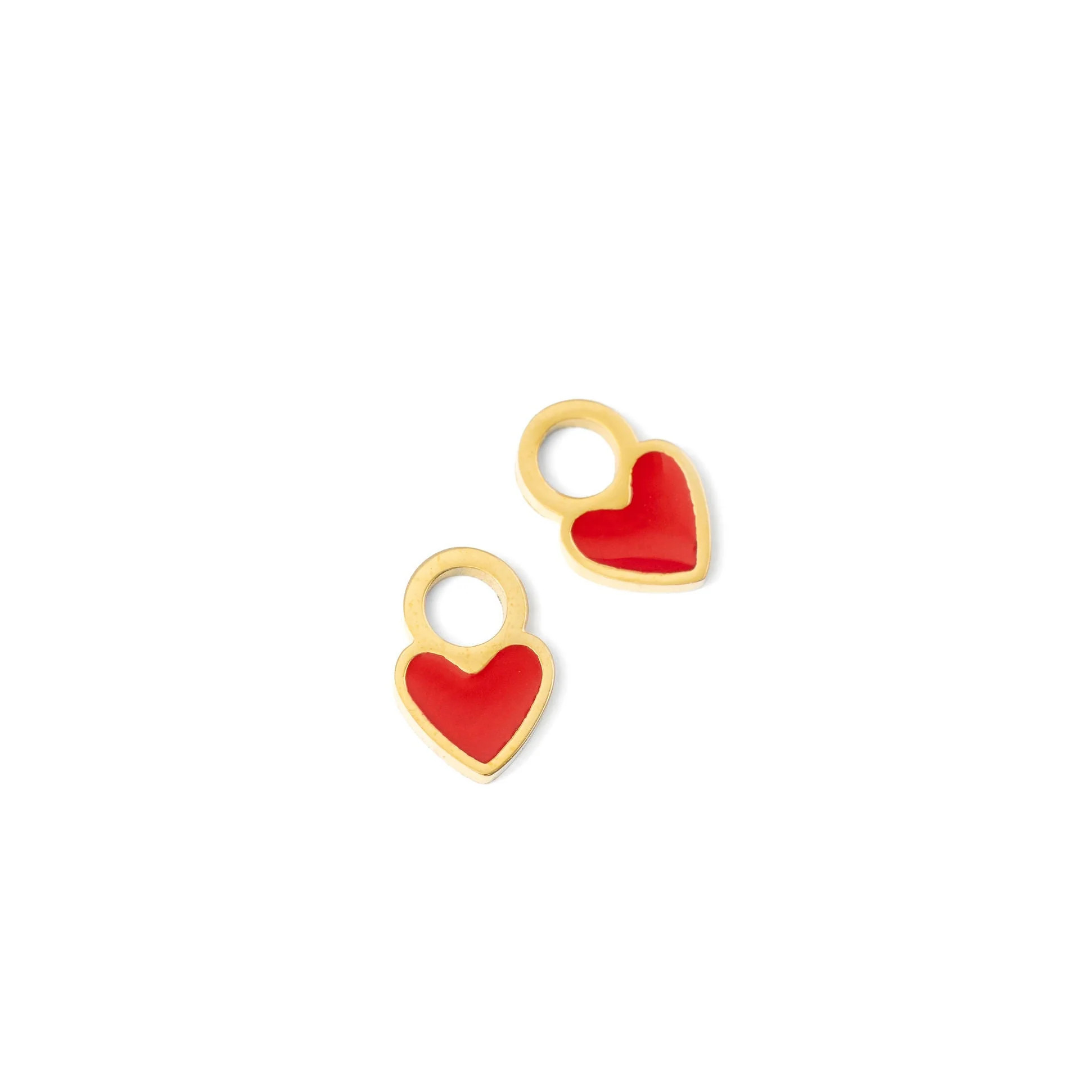 Enamel Heart Hoop Earring Charm | Pip Pop Post