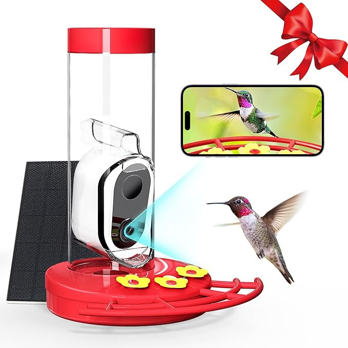 TT Nature Hummingbird Feeder with Camera Solar Powered, AI Identify Cloud Storage Instant Notific... | Amazon (US)
