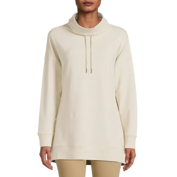 Time and Tru Women's Cowl Neck Tunic Sweatshirt - Walmart.com | Walmart (US)