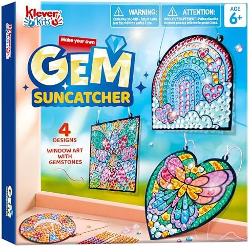 Klever Kits 4PCS Window Art Suncatcher Kits, Fun Gem Painting Kits, Diamond Art and Crafts for Bo... | Amazon (CA)