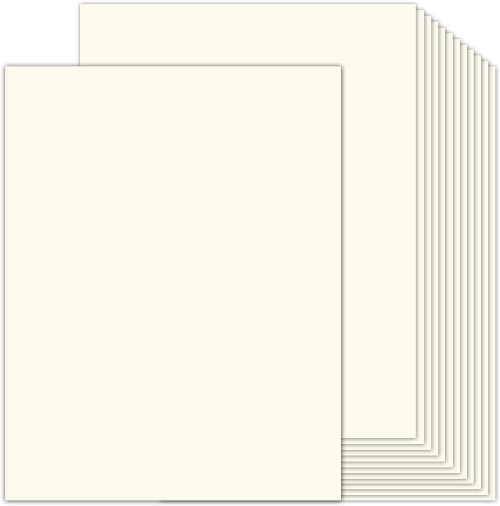 100 Sheets Cream Cardstock 8.5 x 11 Ivory Paper, Goefun Off White Card Stock Printer Paper for Ca... | Amazon (US)