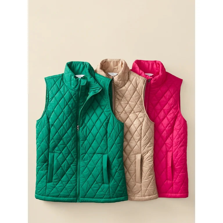 Time and Tru Women's Diamond Quilt Vest | Walmart (US)