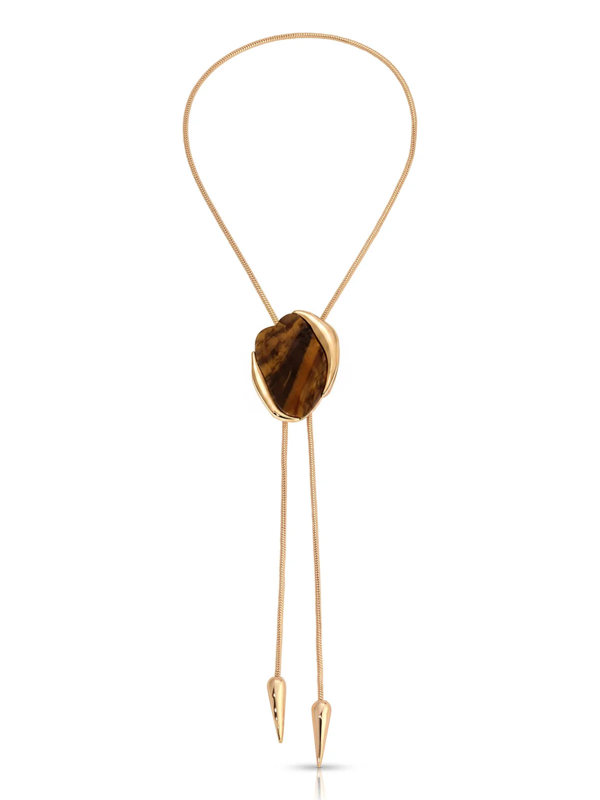 Tiger's Eye Statement Bolo Necklace | Ettika