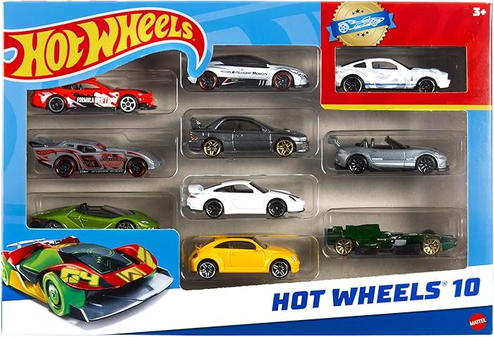 Hot Wheels Toy Cars & Trucks in 1:64 Scale (Assorted Styles, One Random Set), Set of 10, Multipac... | Amazon (UK)