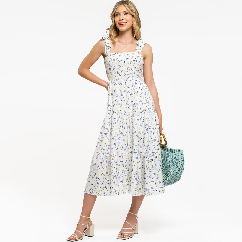 August Sky Women's Decorative Tie Straps Midi Dress | Target