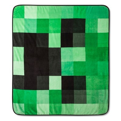 Minecraft Creeper 53"x53" Kids' Throw Blanket Green | Target