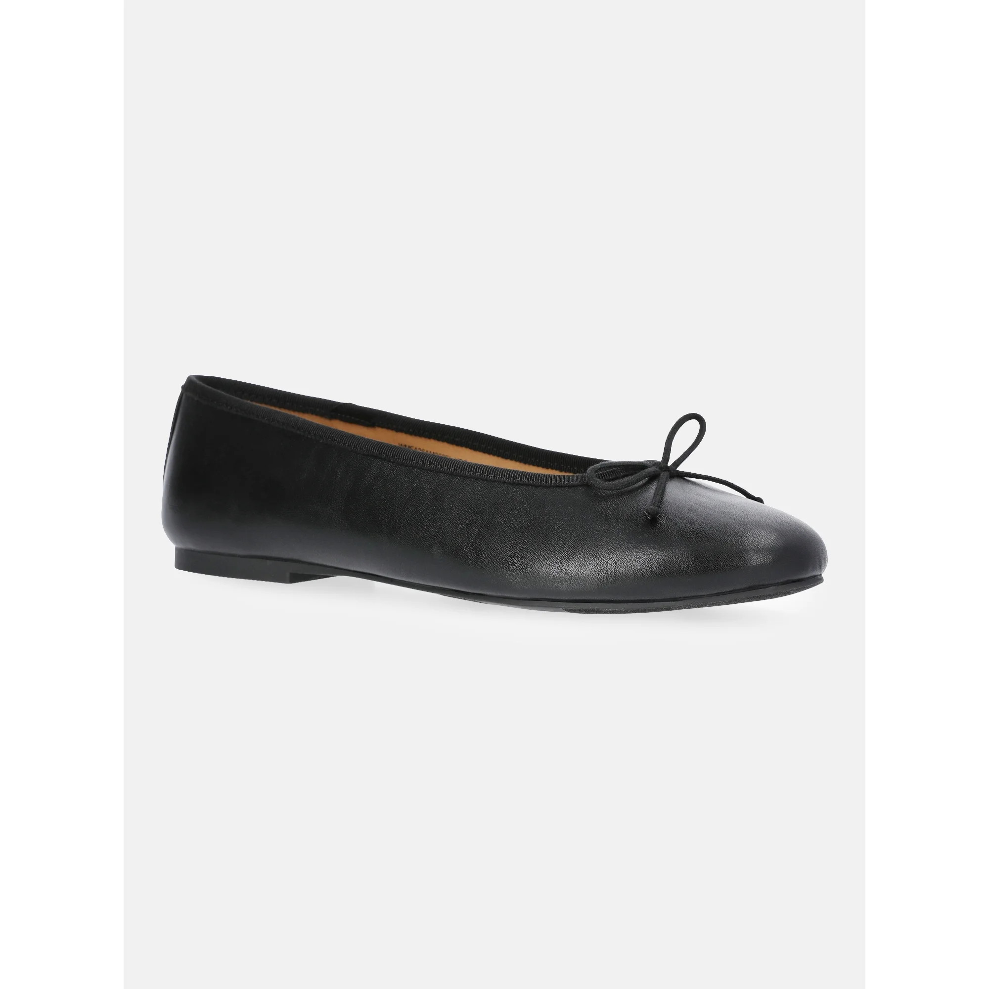 Free Assembly Women's Faux Leather Ballet Flats with Bow | Walmart (US)