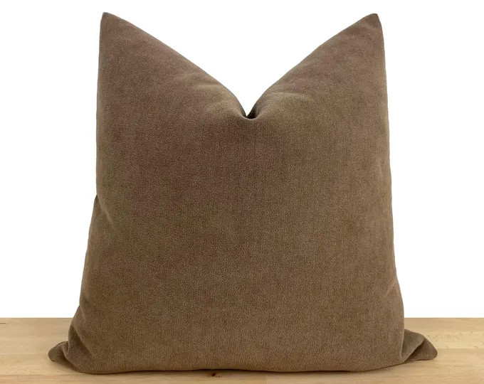 Mocha Brown Linen Pillow Cover | Euro Sham, Cushion | Etsy (US)