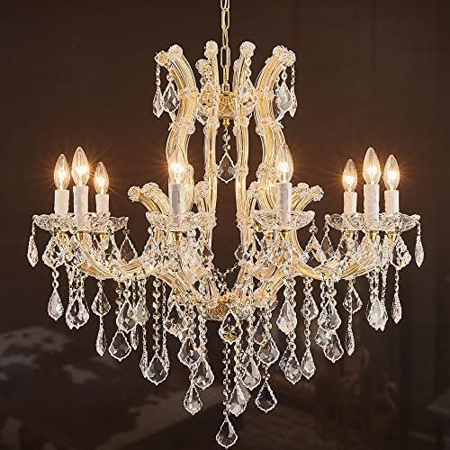 Modern Gold Crystal Chandelier Lighting - Luxury Maria Theresa Chandeliers for Dining Room, Kitch... | Amazon (US)