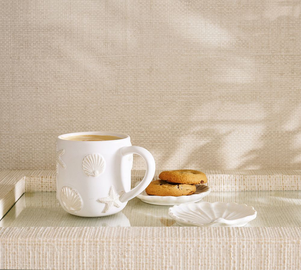 Embossed Coastal Stoneware Mug | Pottery Barn (US)