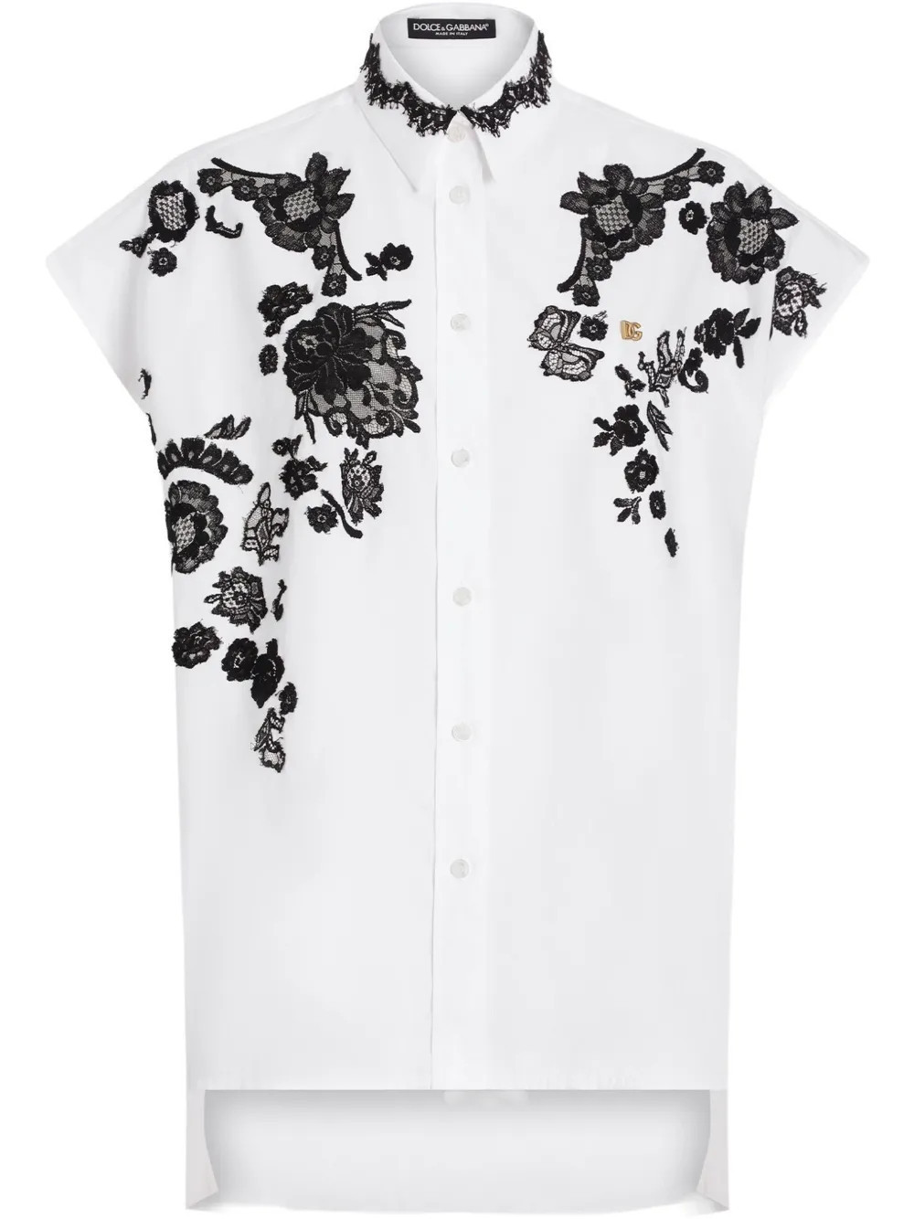 Dolce & Gabbana DNA lace-detail shirt - White | Farfetch Global