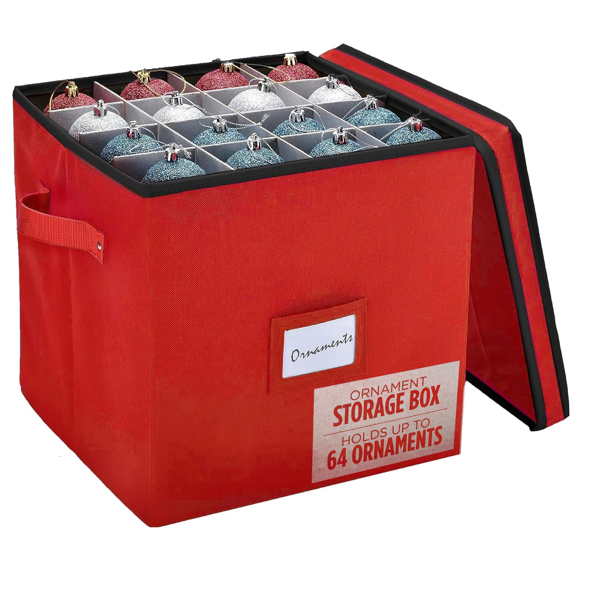 Handy Laundry, Christmas Ornament Storage - Stores up to 64 Holiday Ornaments, Adjustable Divider... | Amazon (US)