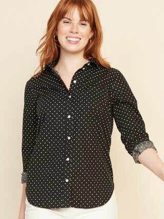 Polka-Dot Poplin Classic Shirt for Women | Old Navy (US)