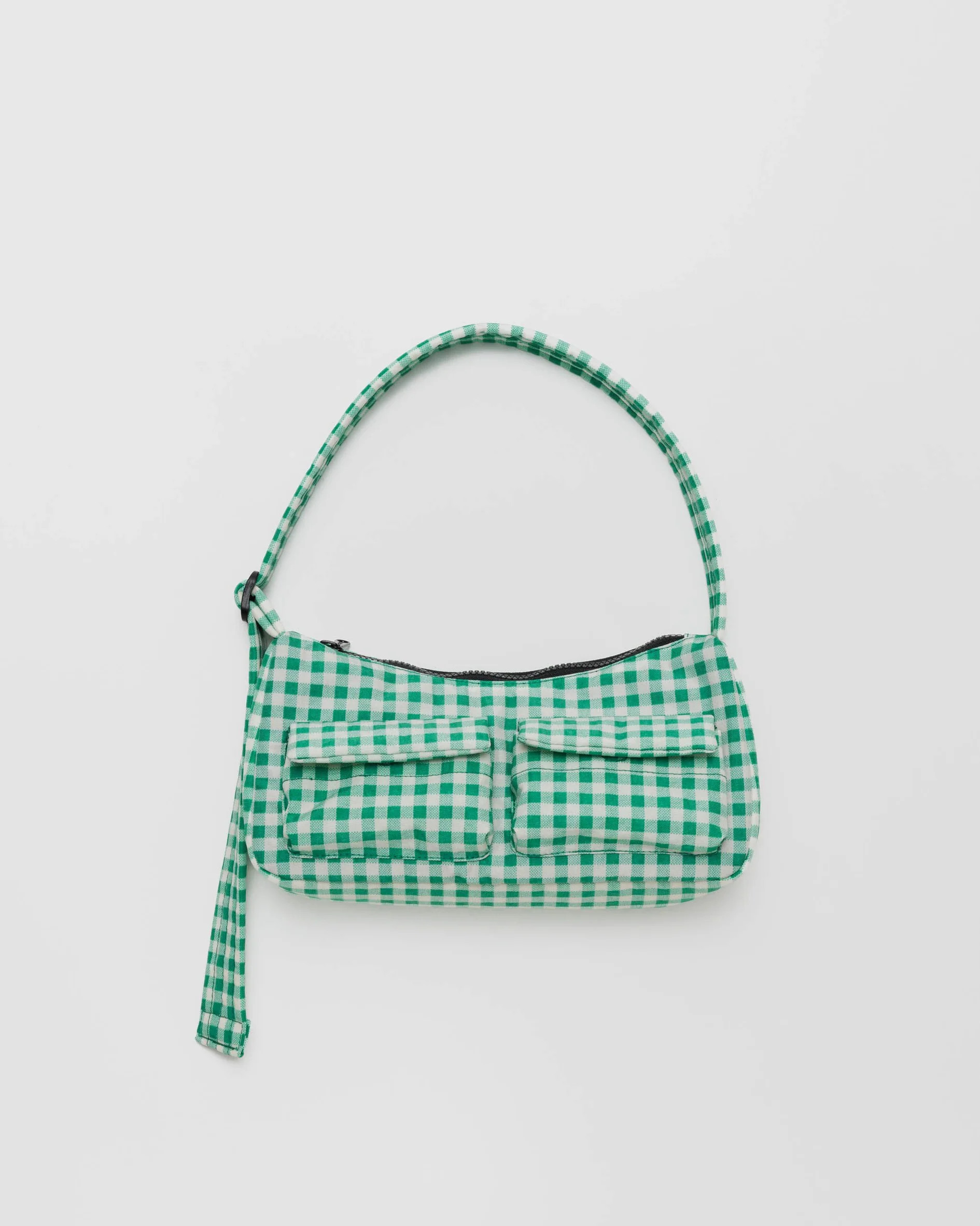 Cargo Shoulder Bag : Green Gingham - Baggu | BAGGU