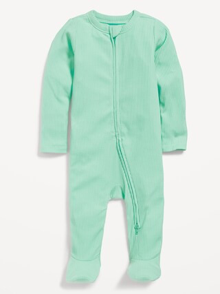 Unisex Sleep & Play Rib-Knit Footed One-Piece for Baby | Old Navy (US)