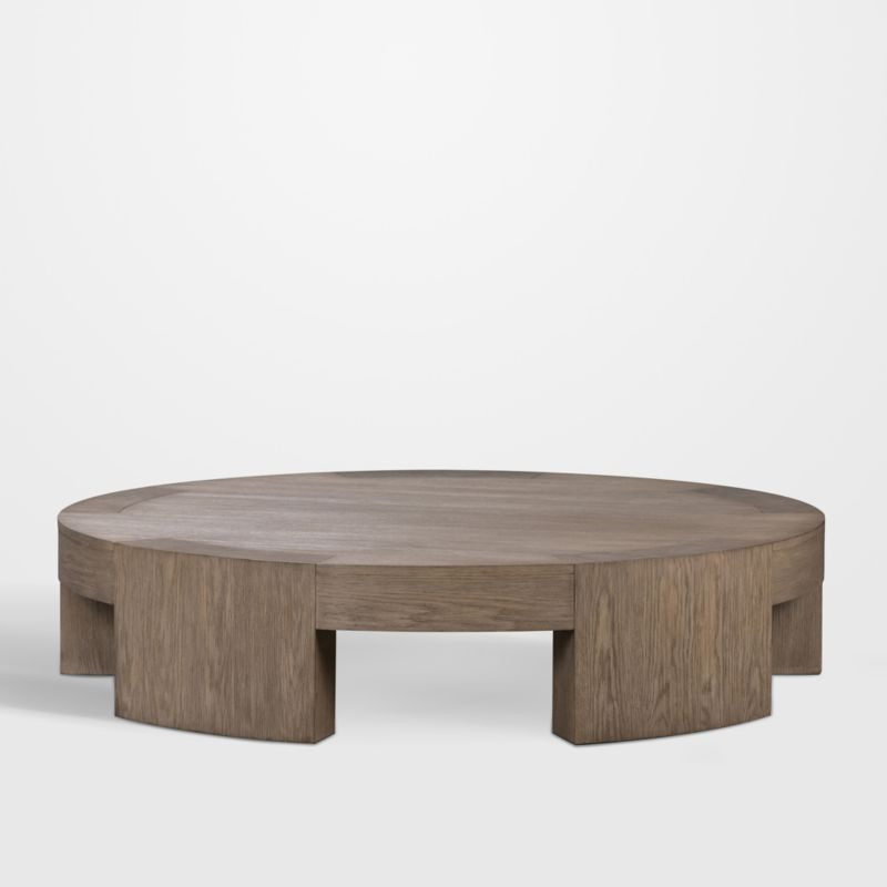 Sheffield Brown Wood 60" Round Coffee Table | Crate & Barrel | Crate & Barrel