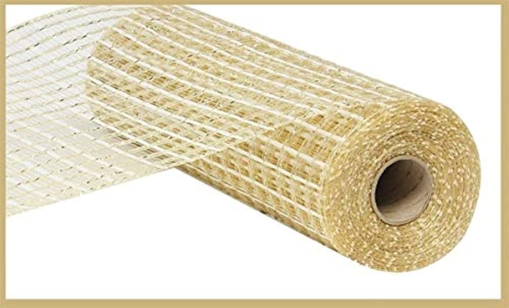 Cinta de malla de poliéster Deco de 10 pulgadas x 30 pies, doble raya fina (champán) | Amazon (US)