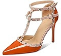 XINIUNIU Stiletto High Heels for Women Studded Heels with Studs Pumps 4 Inch Heeled Sandals Sexy ... | Amazon (US)