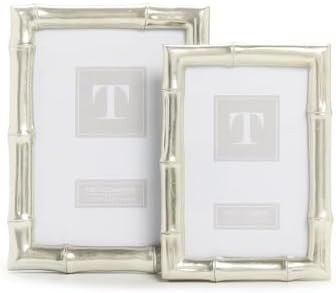 Two's Company Set of 2 Silver Faux Bamboo Photo Frame, Includes 2 Sizes, 4x6 and 5x7 Inches, Resi... | Amazon (US)