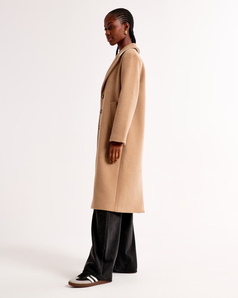 Wool-Blend Tailored Topcoat | Abercrombie & Fitch (US)