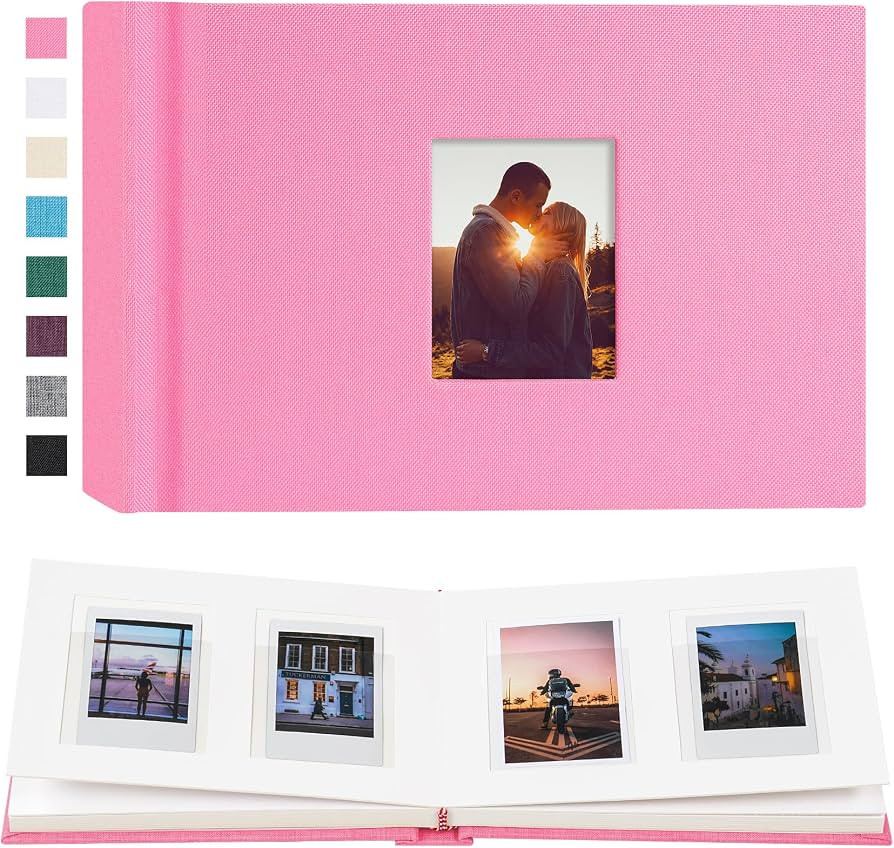 Instax Mini Photo Album with Writing Space, 56 Pockets, Pink | Amazon (US)