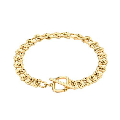SOFYBJA 18K Gold Plated Link Chain Bracelet Stacked Chunky Toggle Bracelets Fashion Dainty Jewelry for Women | Amazon (US)