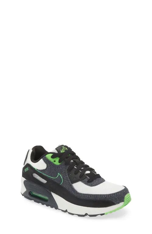 Nike Air Max 90 LTR SE Sneaker in Black/Obsidian/Green/White at Nordstrom, Size 4 M | Nordstrom