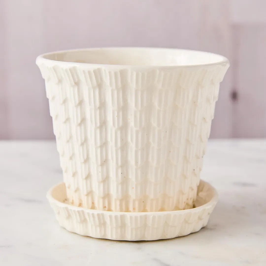 Vintage McCoy Pottery Fish Scale Planter: Cream White Flower Pot | Etsy (US)