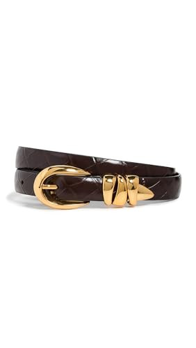 Madewell Women's Triple Keeper Croco Belt, Chocolate Raisin, Brown, M | Amazon (US)