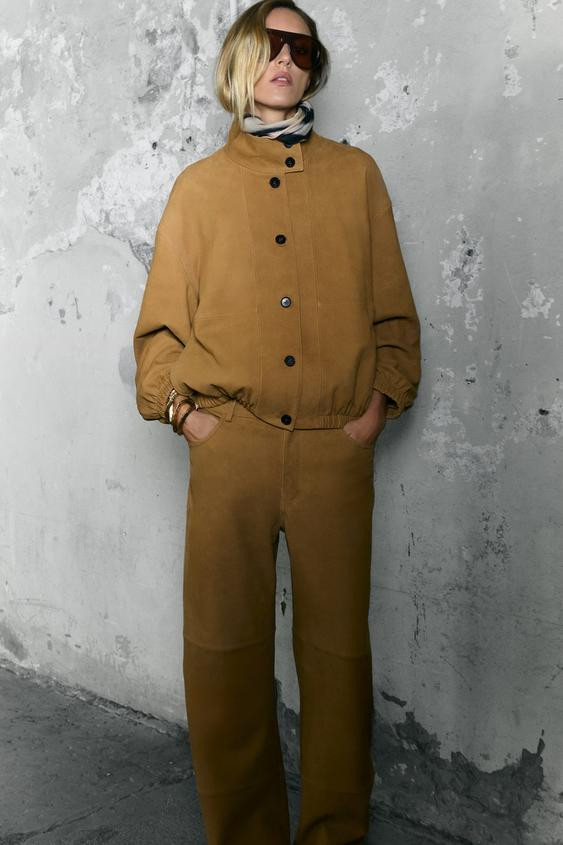 LEATHER BOMBER JACKET ZW COLLECTION LIMITED EDITION | Zara UK