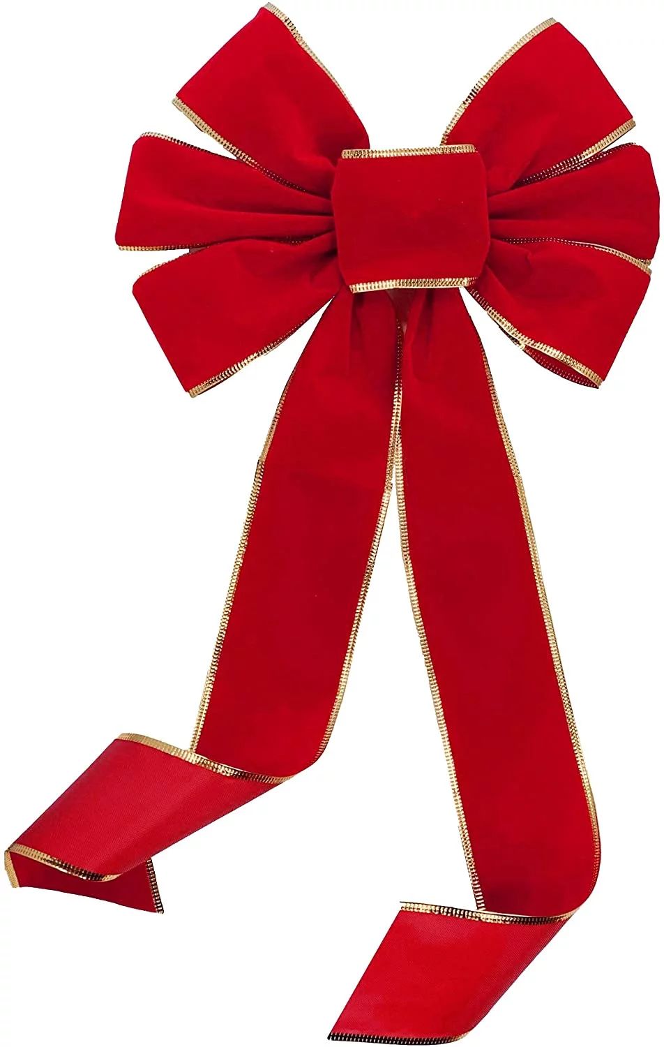 Red Velvet Gold Edge Bow - 10" Wide, 18" Long Tails, Christmas Wreath Bow, Boxing Day, Fall Decor... | Walmart (US)