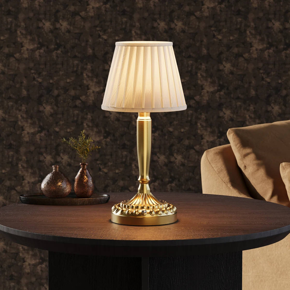 13" Rechargeable Cordless LED Table Lamp With Fabric Shade | Wayfair North America