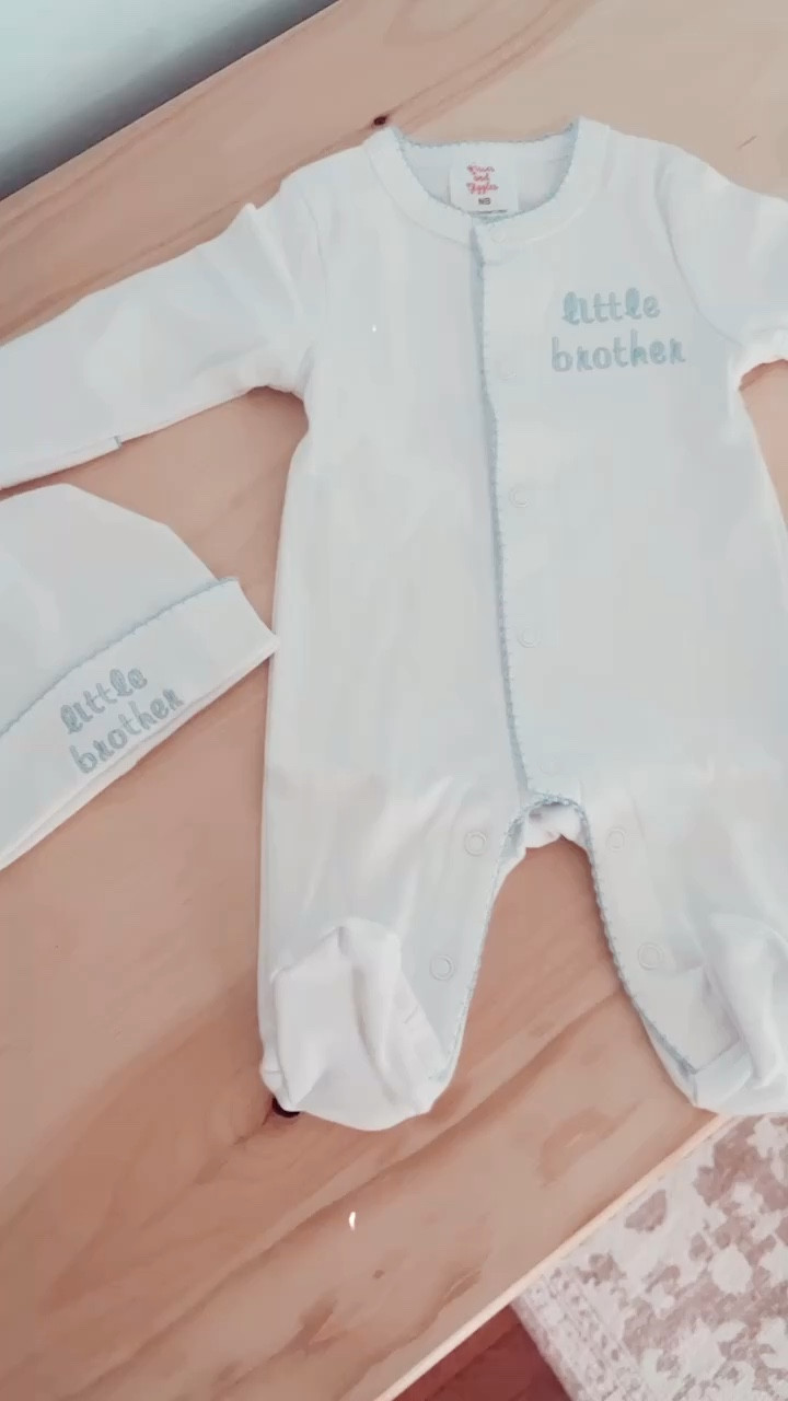 and Levi Rhett’s matching “little brother” outfit and hat will go perfectly with Judson’s “big brother” outfit (I’ll link that for y’all too 🔗)!!! I am so excited to raise brother besties 🥹 and I still can’t believe Jesus has given me my two SONS first - such an immense gift!! 🩵

#LTKbump #LTKfamily #LTKbaby