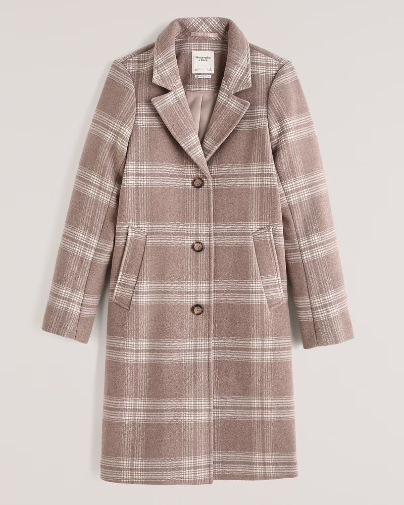 Women's Wool-Blend Dad Coat | Women's Coats & Jackets | Abercrombie.com | Abercrombie & Fitch (US)