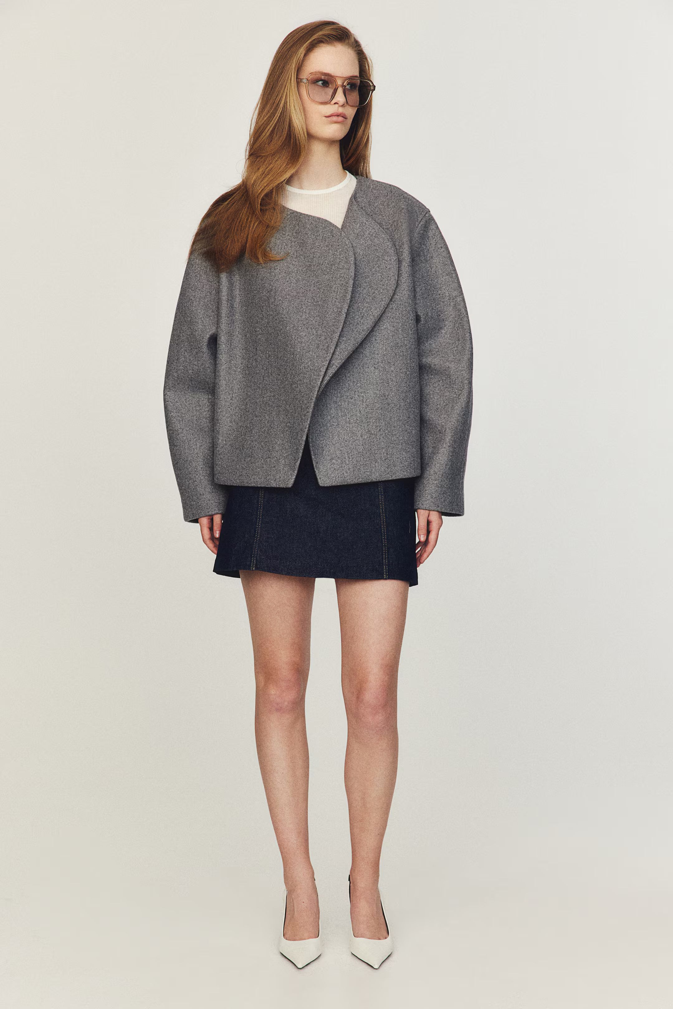 Shawl-collared felted jacket | H&M (UK, MY, IN, SG, PH, TW, HK)