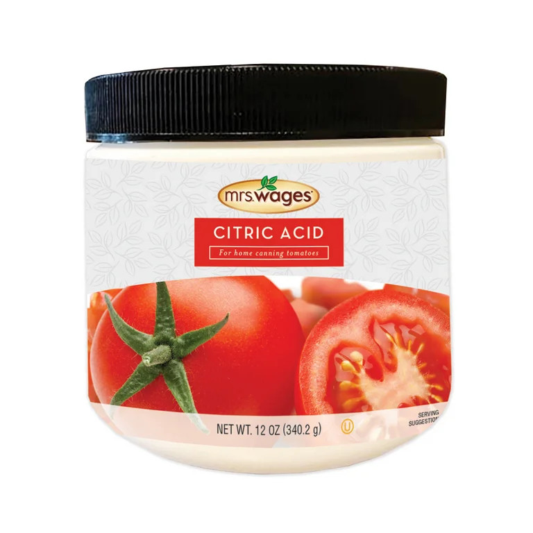 Mrs. Wages Citric Acid 12 oz Canister, Bulk Canning Supplies for Home Canned Tomato Sauce, Salsa ... | Walmart (US)