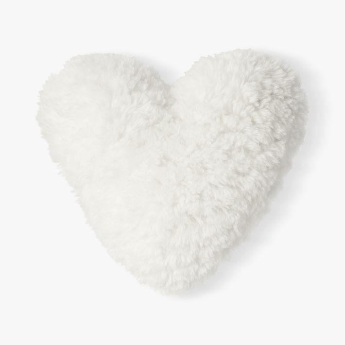 Cloud Faux-Fur Heart Pillow | Pottery Barn Teen