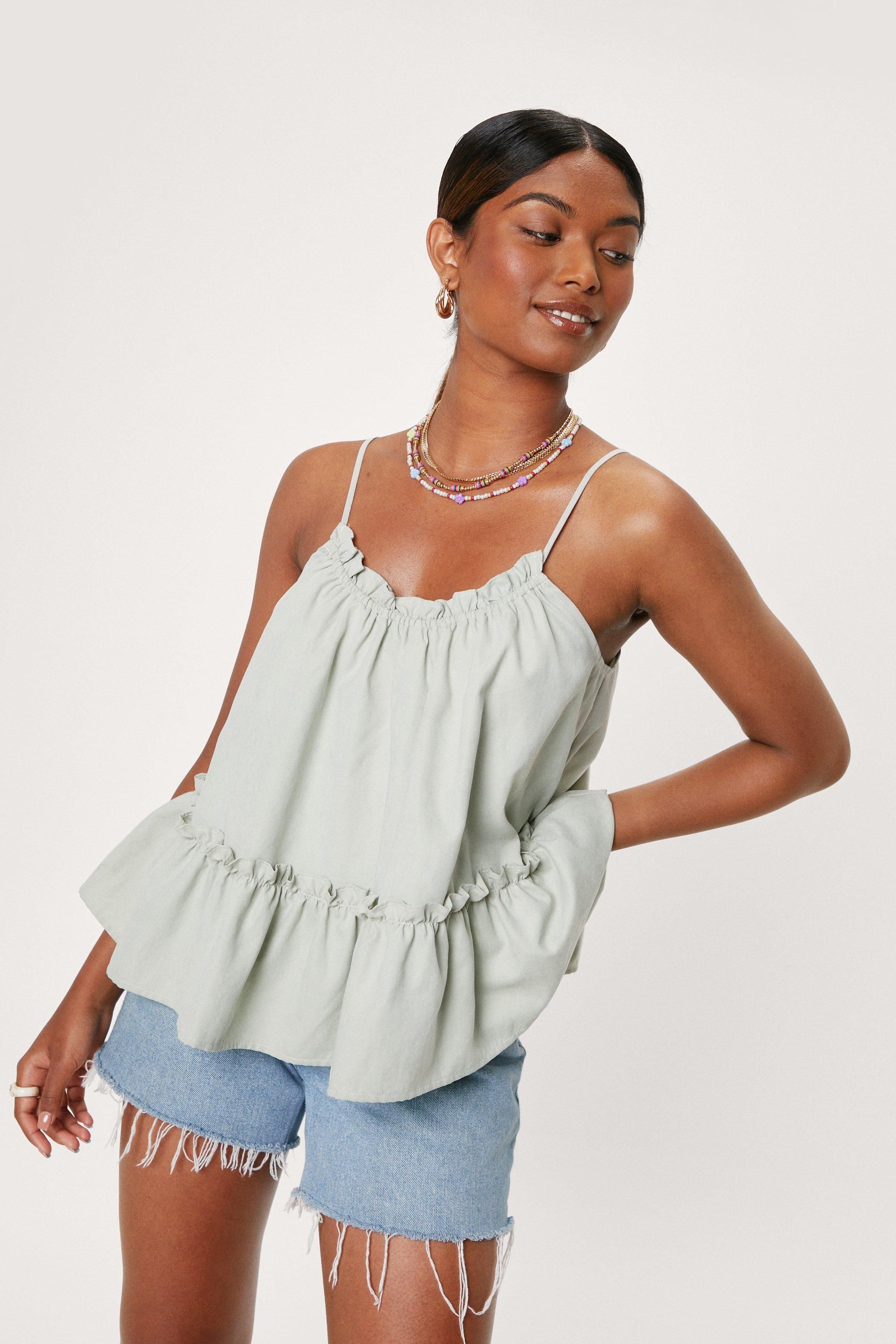 Ruffle Detail Strappy Cami Top | Nasty Gal (US)