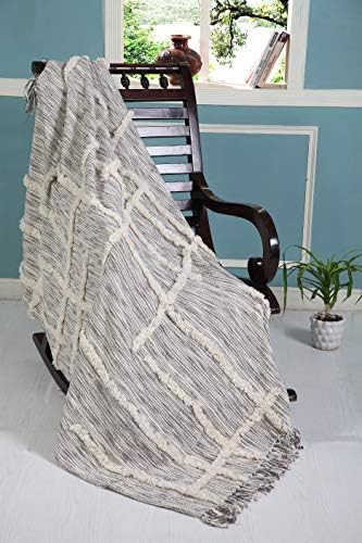 LR Home 50x60 inches Throw Blanket All-Natural Cotton Gray/Natural | Amazon (US)