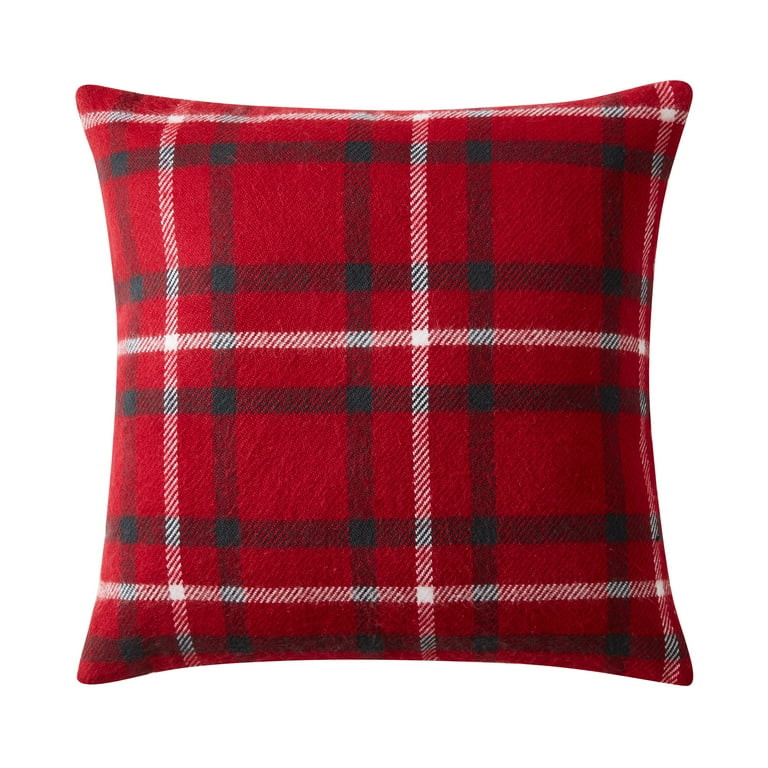 My Texas House Tatum Plaid Square Decorative Pillow Cover, 20" x 20", Red - Walmart.com | Walmart (US)