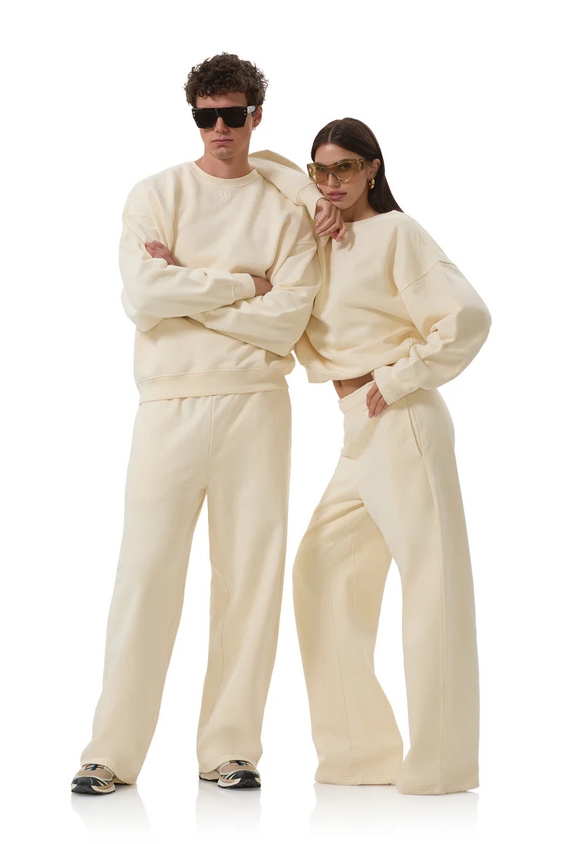 Ezra Crew Neck Sweatshirt - Vintage White | ShopAFRM