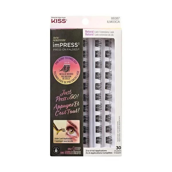 KISS ImPRESS Press-On Falsies Eyelashes Refill Pack - Natural - 30 Lash Clusters, KISS ImPRESS Na... | Walmart (CA)