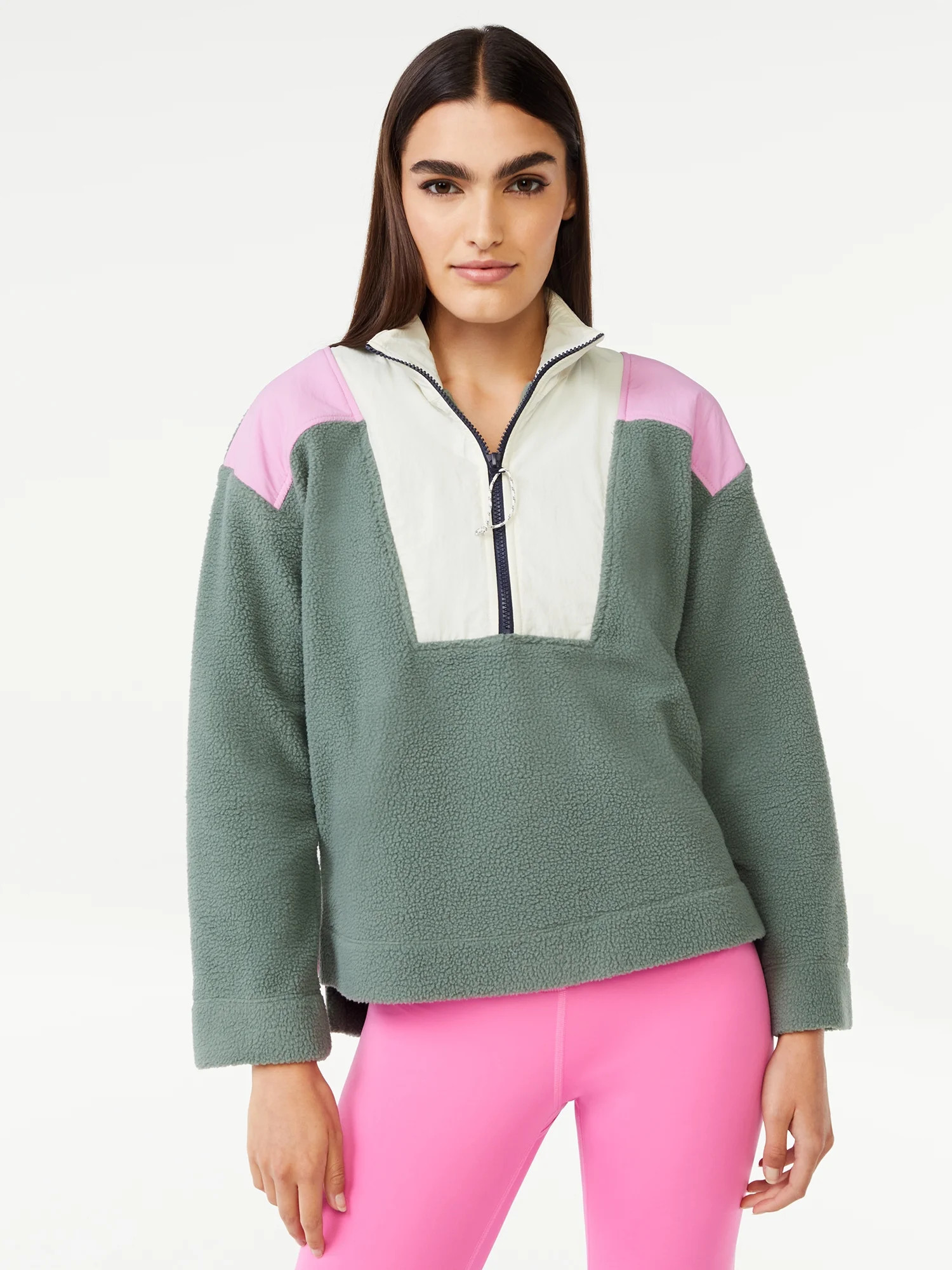 Free Assembly Women's Half Zip Mixy Popover - Walmart.com | Walmart (US)