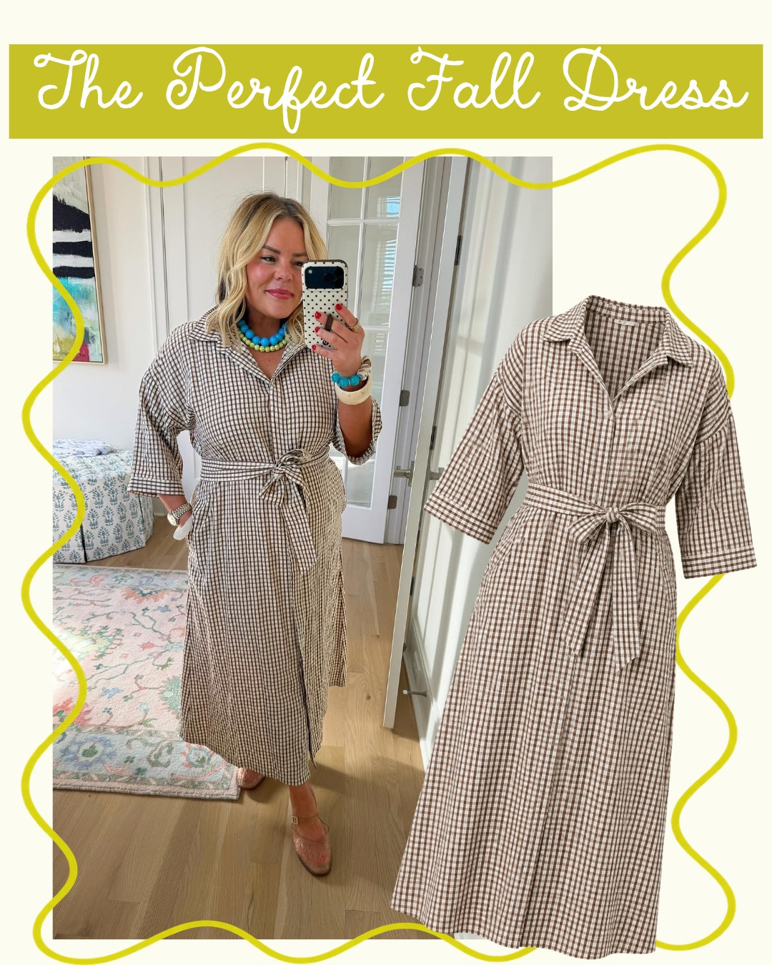 This gingham dress is absolutely PERFECT for fall!! I love the neutral tones that can be easily elevated with fun accessories and pops of color!

#LTKgrwm #LTKootd #LTKSeasonal
