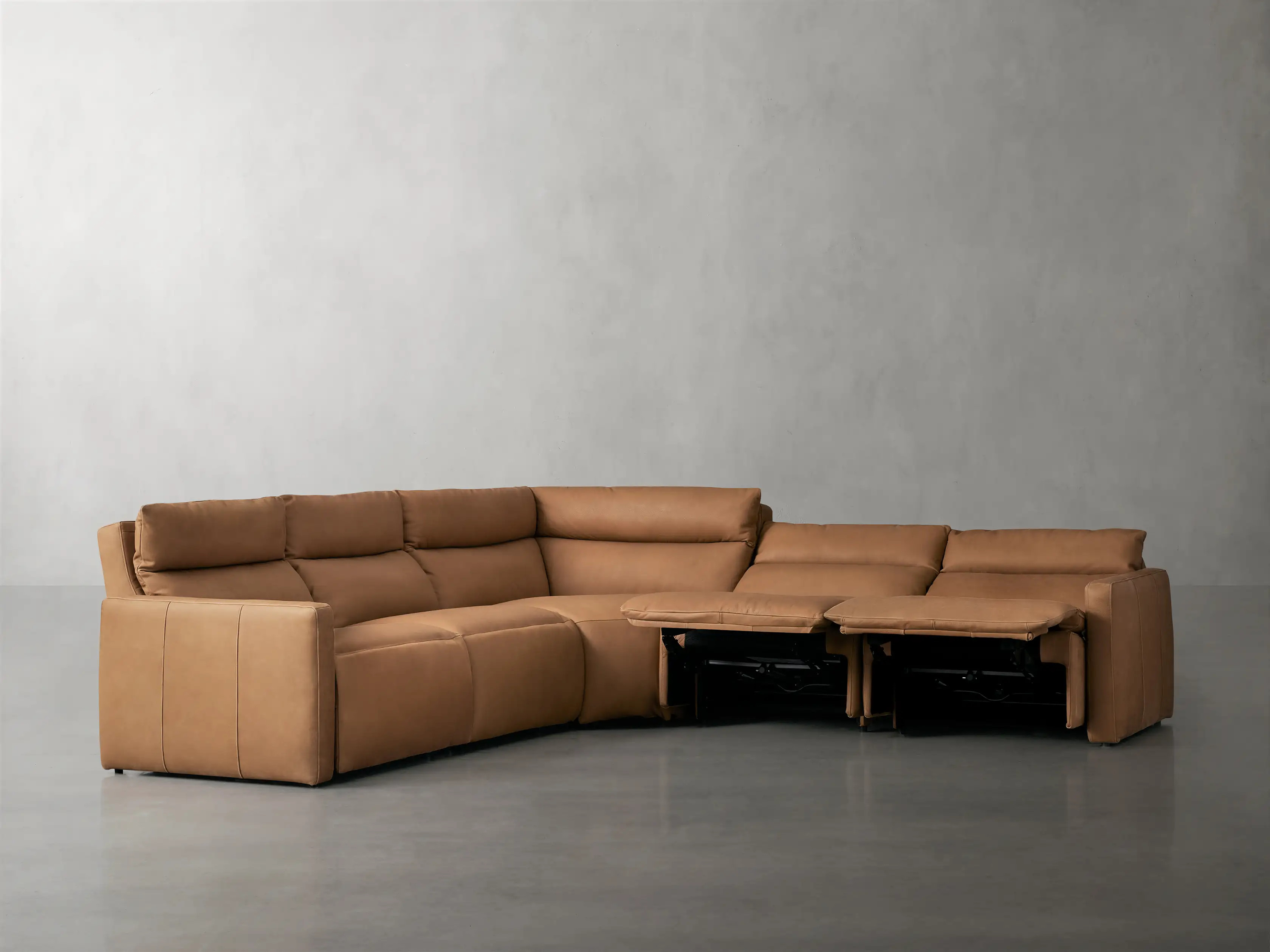 Rowland Tailored Leather Five-Piece Motion Corner Sectional | Arhaus